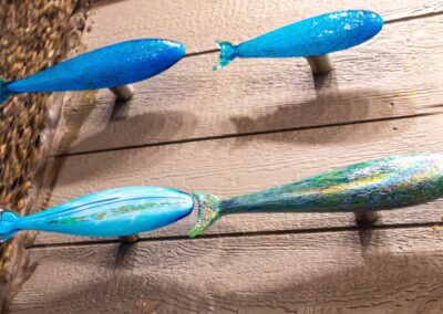 Glass fish for wall hanging